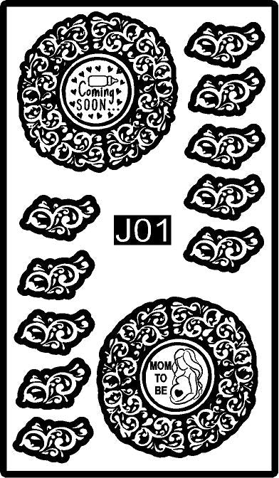 Designer Mom To Be Mehndi Stencil for Beautiful Hand Patterns REBAN STENCIL J01