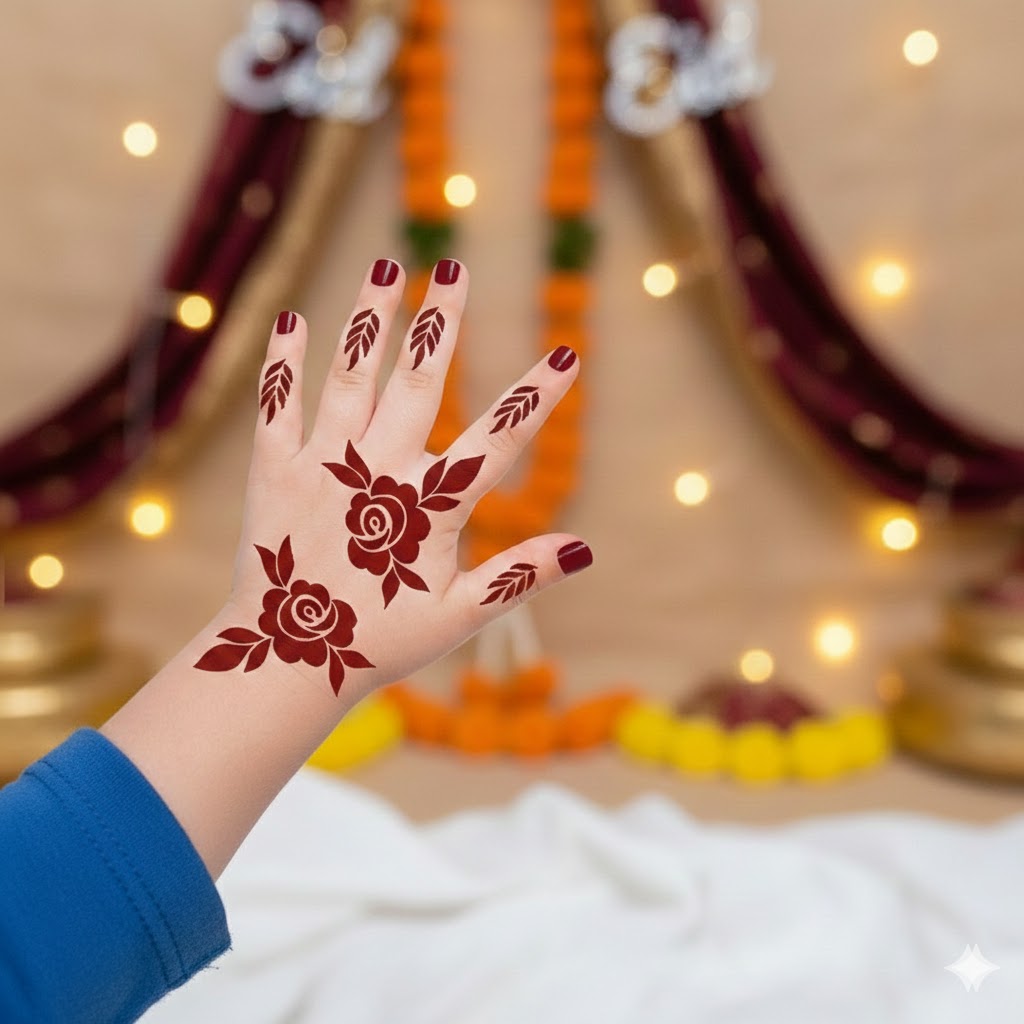 Simple Kids Mehndi Stencil for Beginners REBAN STENCIL K03